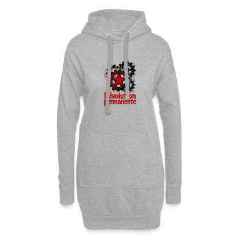 antifa_gauche__-34- - Hoodie-Kleid - Grau meliert - Vorne