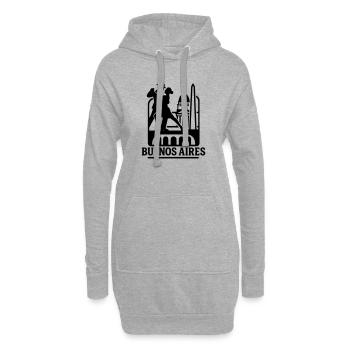 Buenos Aires Silhouette - Sweat-shirt à capuche long Femme - gris chiné - Devant