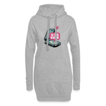 U So Cute Pop Art Handy - Hoodie-Kleid - Grau meliert - Vorne