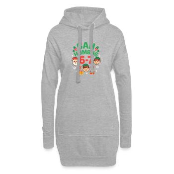 Bah Humbug 6-7 Fun Numéro 6-7 Noël Six Si - Sweat-shirt à capuche long Femme - gris chiné - Devant
