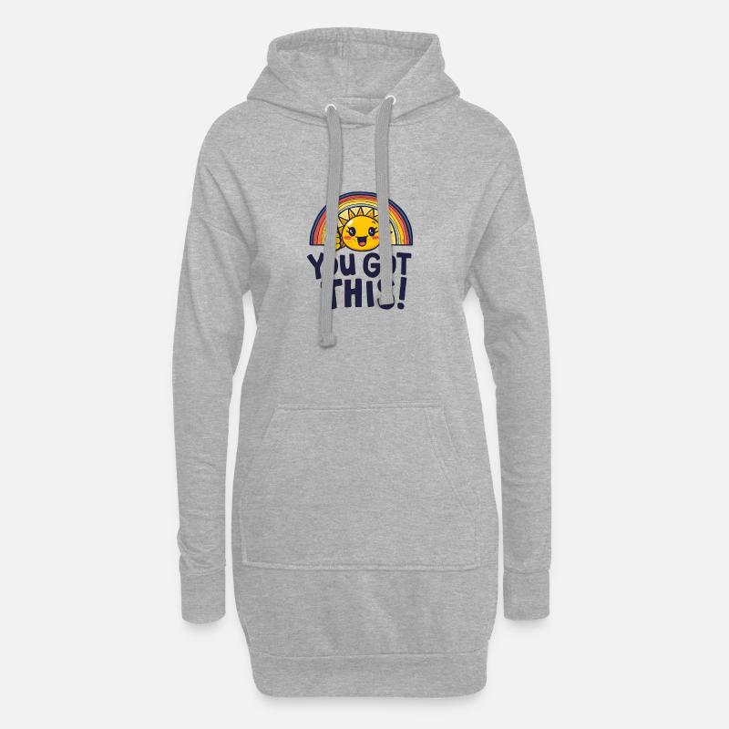 Sunshine Boost, du schaffst das. - Hoodie-Kleid - Grau meliert