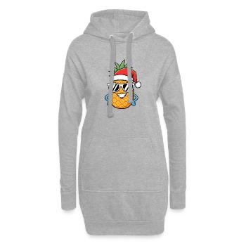Weihnachten Ananas Kunst - Hoodie-Kleid - Grau meliert - Vorne