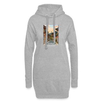 Séoul, Corée du Sud - Sweat-shirt à capuche long Femme - gris chiné - Devant