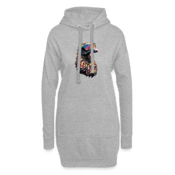 Pangolin Schuppentier Tannenzapfentier Pangoline - Hoodie-Kleid - Grau meliert - Vorne