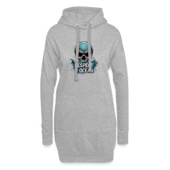 Diver Ocean Diving Respect - Hoodie-Kleid - Grau meliert - Vorne