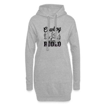 Rodéo de cow-boy – Western vintage - Sweat-shirt à capuche long Femme - gris chiné - Devant