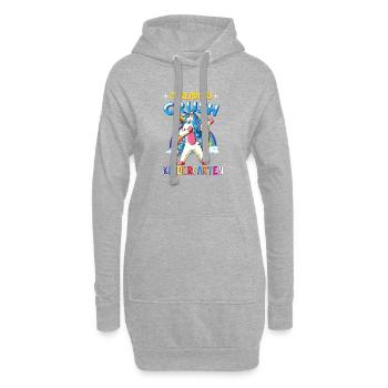 Einhorn abtupfen, bereit, den Kindergarten zu besiegen. - Hoodie-Kleid - Grau meliert - Vorne