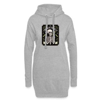 Le croquant Oracle Squelette Et Concombres Humour - Sweat-shirt à capuche long Femme - gris chiné - Devant