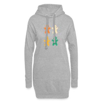Weihnachtsmann Lebkuchen Weihnachten - Hoodie-Kleid - Grau meliert - Vorne