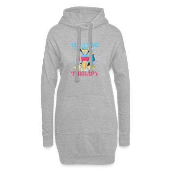 Putzen ist meine Therapie - Hoodie-Kleid - Grau meliert - Vorne