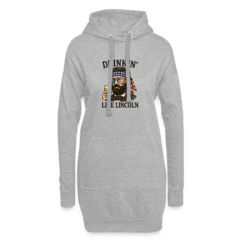 Patriotischer Vintage Drinkin Like Lincoln Style - Hoodie-Kleid - Grau meliert - Vorne
