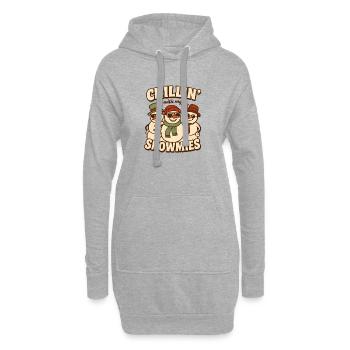 Chillin’ with My Snowmies Retro Xmas Style - Hoodie-Kleid - Grau meliert - Vorne
