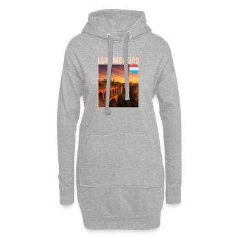Luxembourg - Sweat-shirt à capuche long Femme - gris chiné - Devant