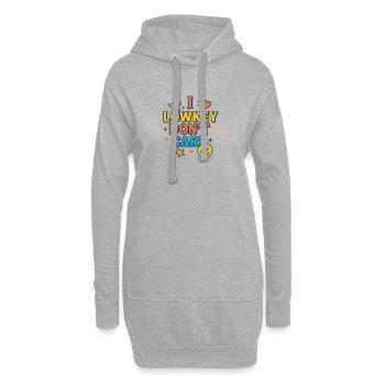 Un peu peu s’en fiche, drôle de phrase - Sweat-shirt à capuche long Femme - gris chiné - Devant