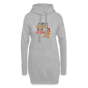 Cookie in the Oven lustiges Weihnachtsmotiv - Hoodie-Kleid - Grau meliert - Vorne