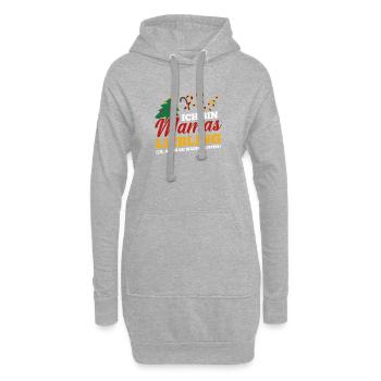 Weihnachtsmann Mamas Liebling Weihnachten - Hoodie-Kleid - Grau meliert - Vorne
