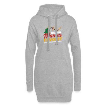 Weihnachtsmann Mamas Favorit Weihnachten - Hoodie-Kleid - Grau meliert - Vorne