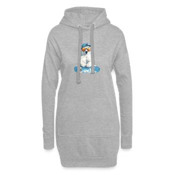 Polar Bär Skateboard Chill - Hoodie-Kleid - Grau meliert - Vorne