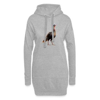 Dinde Poules Oiseaux Dinde - Sweat-shirt à capuche long Femme - gris chiné - Devant