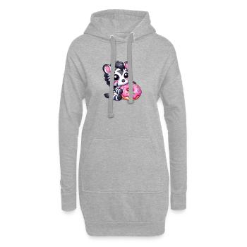 Kawaii Zebra Donut Mignon, design Chibi pour Donutlie - Sweat-shirt à capuche long Femme - gris chiné - Devant