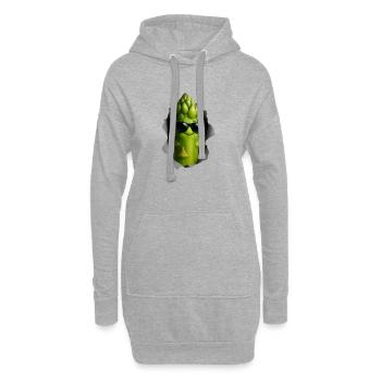 asperge - Sweat-shirt à capuche long Femme - gris chiné - Devant