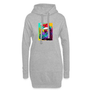Nashorn Weihnachten Porträt - Hoodie-Kleid - Grau meliert - Vorne