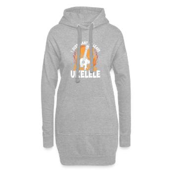 Hawaiian Ukulele Uke I Just Want - Hoodie-Kleid - Grau meliert - Vorne
