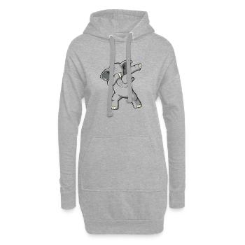 Elefanten-Dabbing Lustige Dab-Tanz Niedliche Safari Anima - Hoodie-Kleid - Grau meliert - Vorne