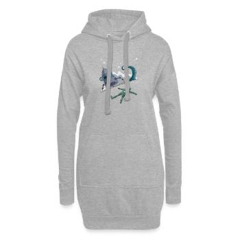 Astronauten-Ruheschiff Absturztentakel Lustige Science-Fiction-Kunst - Hoodie-Kleid - Grau meliert - Vorne