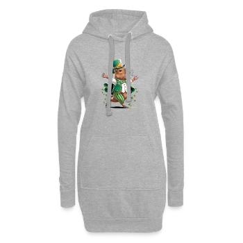 Leprechaun Hamster Festtagprint - Hoodie-Kleid - Grau meliert - Vorne