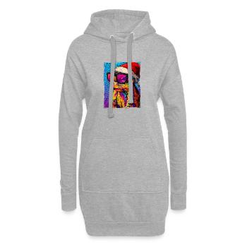Portrait de Noël de l’écureuil - Sweat-shirt à capuche long Femme - gris chiné - Devant