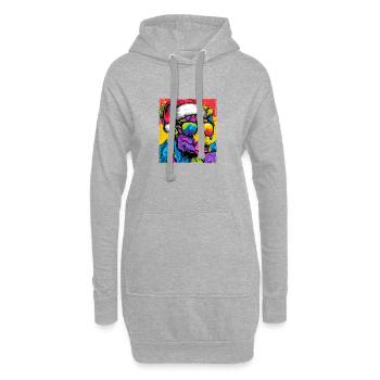 Portrait de Noël de la chèvre de montagne - Sweat-shirt à capuche long Femme - gris chiné - Devant
