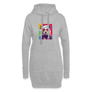 Panda Weihnachten Porträt - Hoodie-Kleid - Grau meliert - Vorne