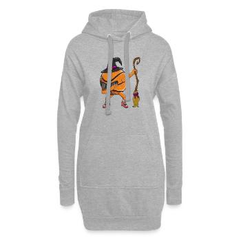Dabbing Basketball Witch Lustiges Halloween-Sport-Fa - Hoodie-Kleid - Grau meliert - Vorne