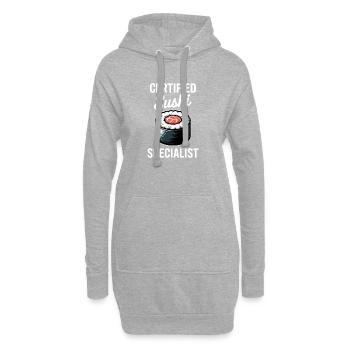 Sushi Dis Japonais Drôle de Cadeau de Sushi - Sweat-shirt à capuche long Femme - gris chiné - Devant