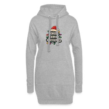 Erzwungener Familienspaß Weihnachten Erzwungener F - Hoodie-Kleid - Grau meliert - Vorne