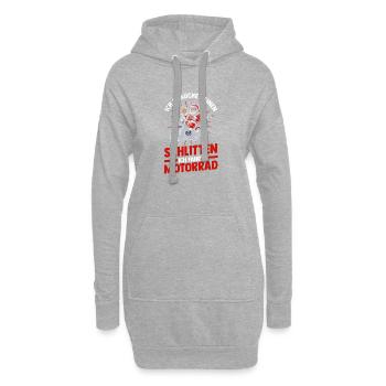 Weihnachtsmann Biker Motorrad Weihnachten - Hoodie-Kleid - Grau meliert - Vorne