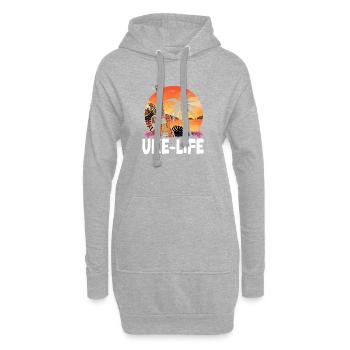 Vie au ukulélé hawaïen uke uke - Sweat-shirt à capuche long Femme - gris chiné - Devant