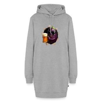 Aubergine Bier - Hoodie-Kleid - Grau meliert - Vorne