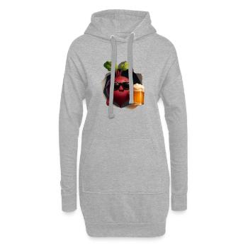 Bière à la betterave - Sweat-shirt à capuche long Femme - gris chiné - Devant