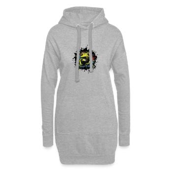 Farbklecks Frosch Neon Stil - Hoodie-Kleid - Grau meliert - Vorne