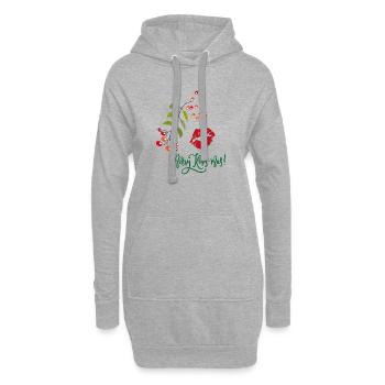 Merry Kiss-mas  Weihnachten - Hoodie-Kleid - Grau meliert - Vorne