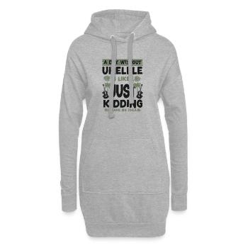 Hawaiian Ukulele Uke A Day Without - Hoodie-Kleid - Grau meliert - Vorne