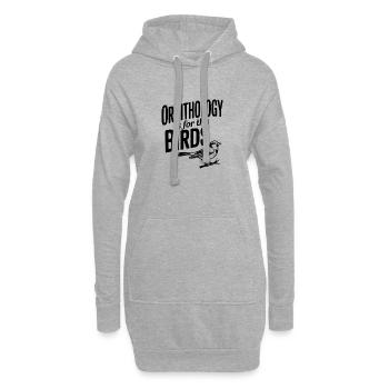 Ornithologie ist für die Vögel - Hoodie-Kleid - Grau meliert - Vorne