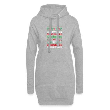 Weihnachtsmann Weihnachtszeit Weihnachts - Hoodie-Kleid - Grau meliert - Vorne