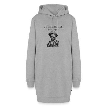 Van Gogh Coffee - Sweat-shirt à capuche long Femme - gris chiné - Devant