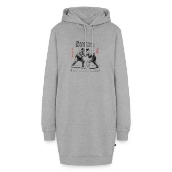 Combattants japonais de sumo - Sweat-shirt à capuche long Femme - gris chiné - Devant