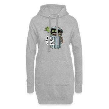Trash Monster: Ich schmeiß mich weg - Hoodie-Kleid - Grau meliert - Vorne