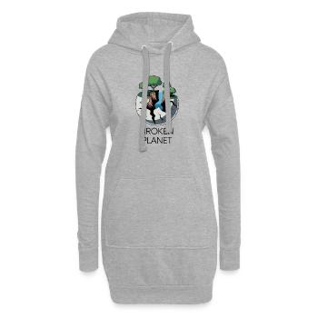 Scène Eco de la planète fissurée - Sweat-shirt à capuche long Femme - gris chiné - Devant