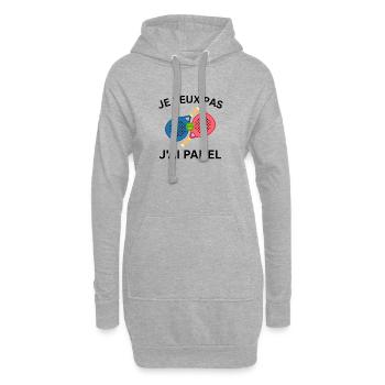 Ich kann kein Padel haben - Hoodie-Kleid - Grau meliert - Vorne